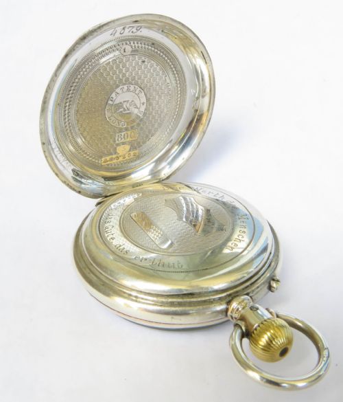 fig 3. Antique silver Longines pocket watch, 1883
