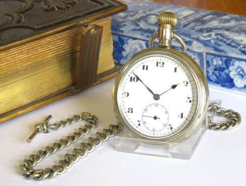1920S HOROS POCKET WATCH AND CHAIN