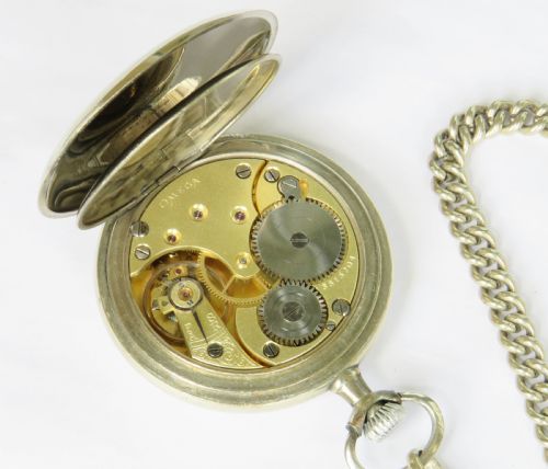 ANTIQUE OMEGA POCKET WATCH AND CHAIN - ADDITIONAL PHOTO 4
