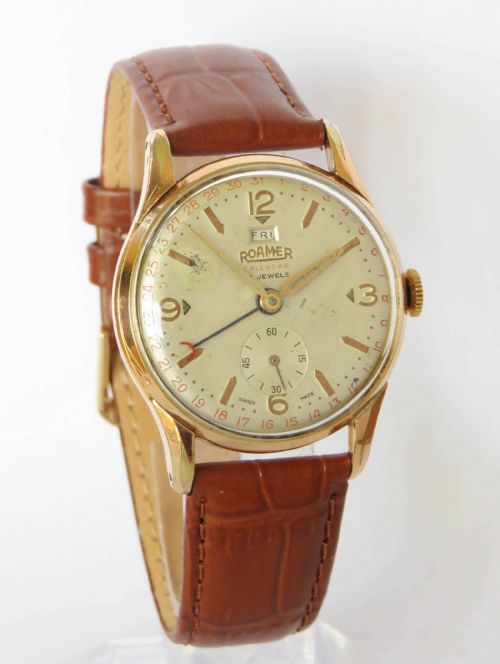 GENTS 1950S ROAMER CALENDAR WRIST WATCH - ADDITIONAL PHOTO 1