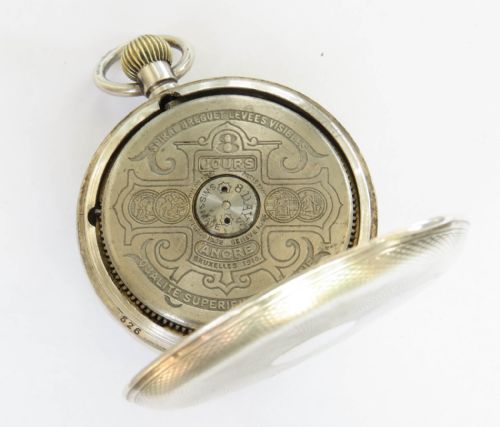 ANTIQUE HEBDOMAS PATENT 8DAY POCKET WATCH - ADDITIONAL PHOTO 5