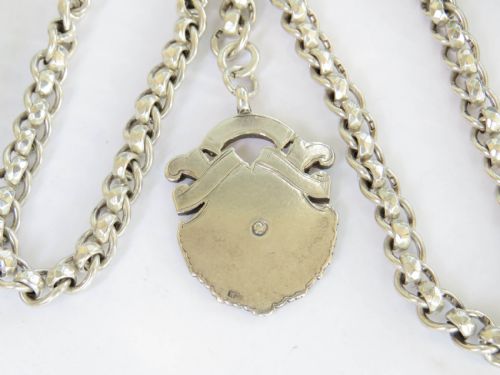 ANTIQUE SILVER WATCH ALBERT AND VICTORIAN SILVER VESTA - ADDITIONAL PHOTO 5