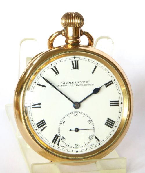 ANTIQUE ACME LEVER POCKET WATCH FOR H SAMUEL - ADDITIONAL PHOTO 2