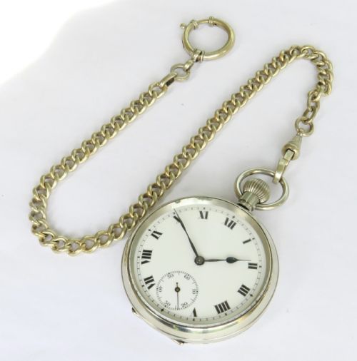 ANTIQUE POCKET WATCH AND CHAIN - ADDITIONAL PHOTO 2