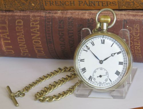1930s Rotherham & Sons Pocket Watch and Chain