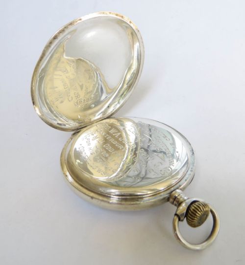 ANTIQUE SILVER POCKET WATCH ODDFELLOWS 1918 - ADDITIONAL PHOTO 3