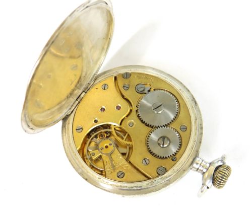 ANTIQUE SILVER POCKET WATCH ODDFELLOWS 1918 - ADDITIONAL PHOTO 4
