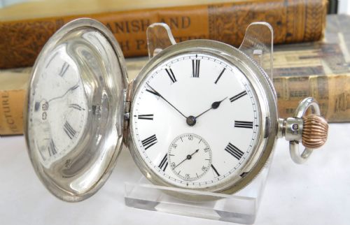Silver Longines Full Hunter Pocket Watch, 1883