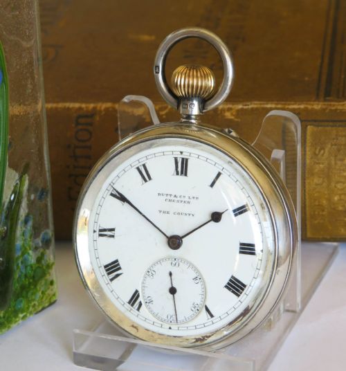 Antique ‘The County’ English Silver Pocket Watch