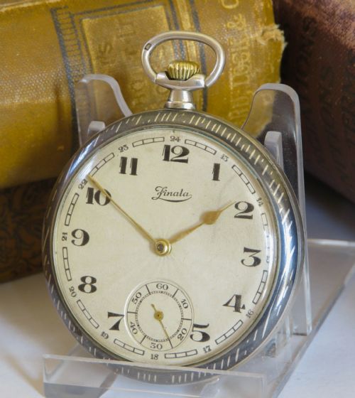 1930s Finala Niello Pocket Watch by Silvana