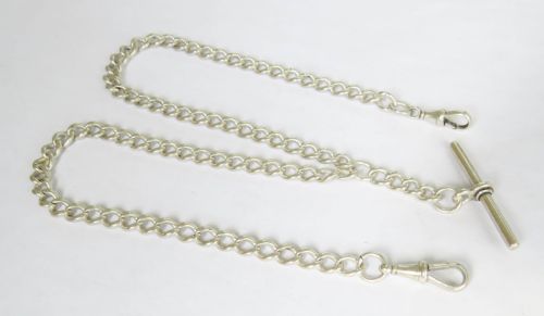 1920s Silver Double Pocket Watch Albert Chain / Necklace