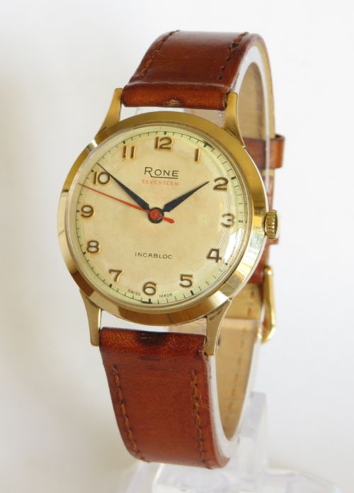 Gents 9ct Gold Rone Seventeen Wristwatch, 1960