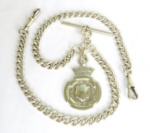 Antique Silver Double Pocket Watch Chain, 1922
