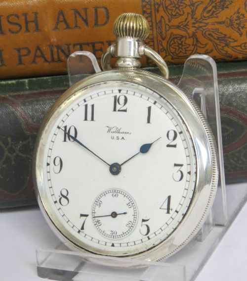 Antique Silver Waltham Traveler Pocket Watch