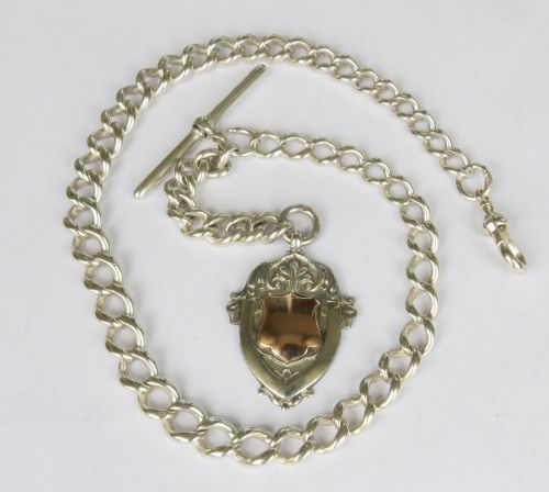 Victorian Silver Graduated Pocket Watch Albert Chain