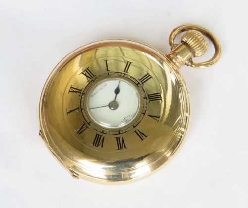 Antique Waltham P S Bartlett half hunter pocket watch, 1919