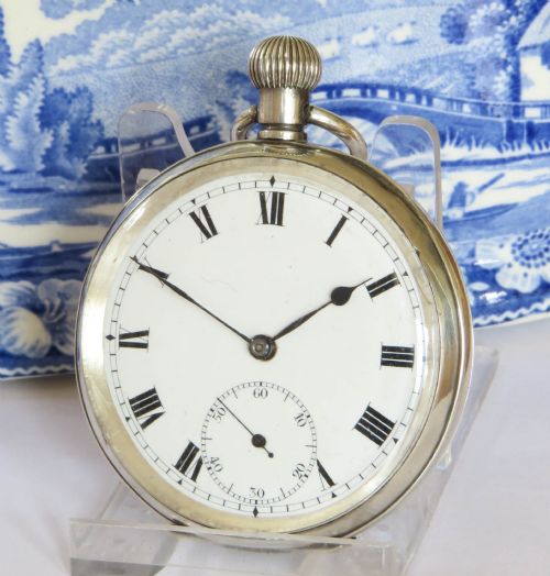 Antique silver Record pocket watch, 1918