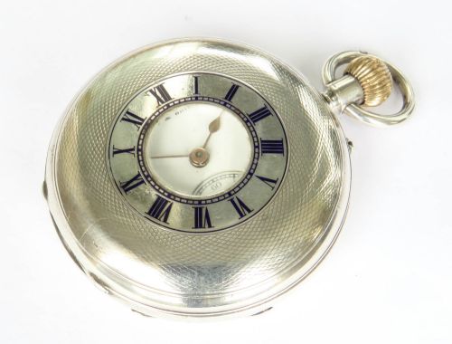 Antique Silver Rotherhams Half Hunter Pocket Watch