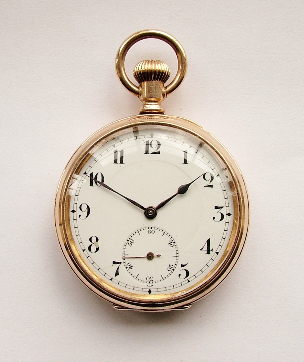 Vintage 1920s 10ct gold filled stem winding pocket watch