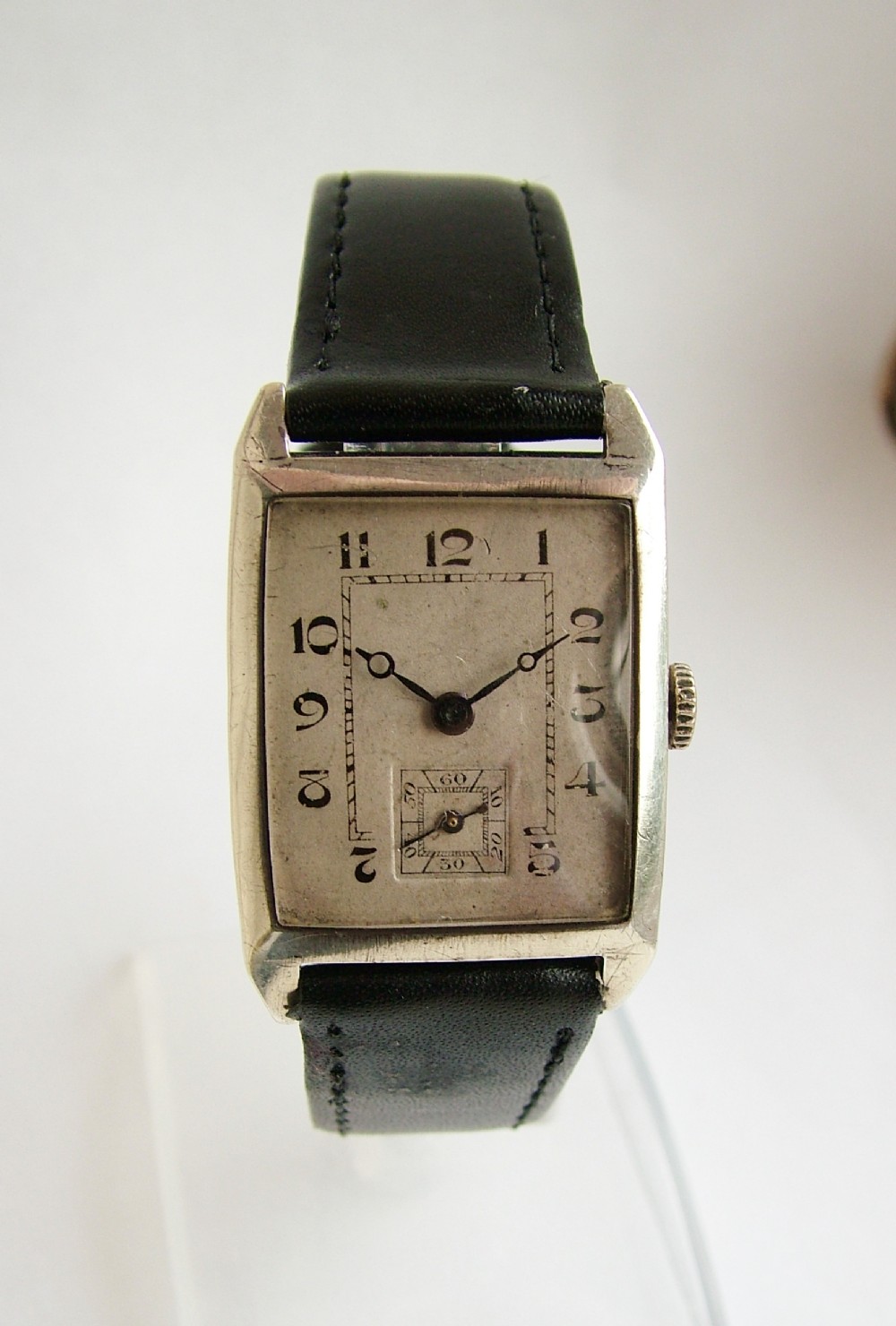 1924 silver Art Deco hand winding wrist watch