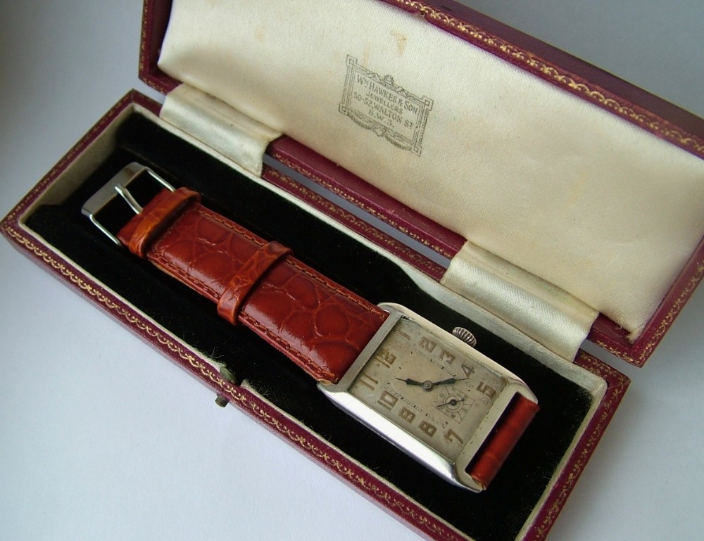 1926 gents silver Art Deco wrist watch