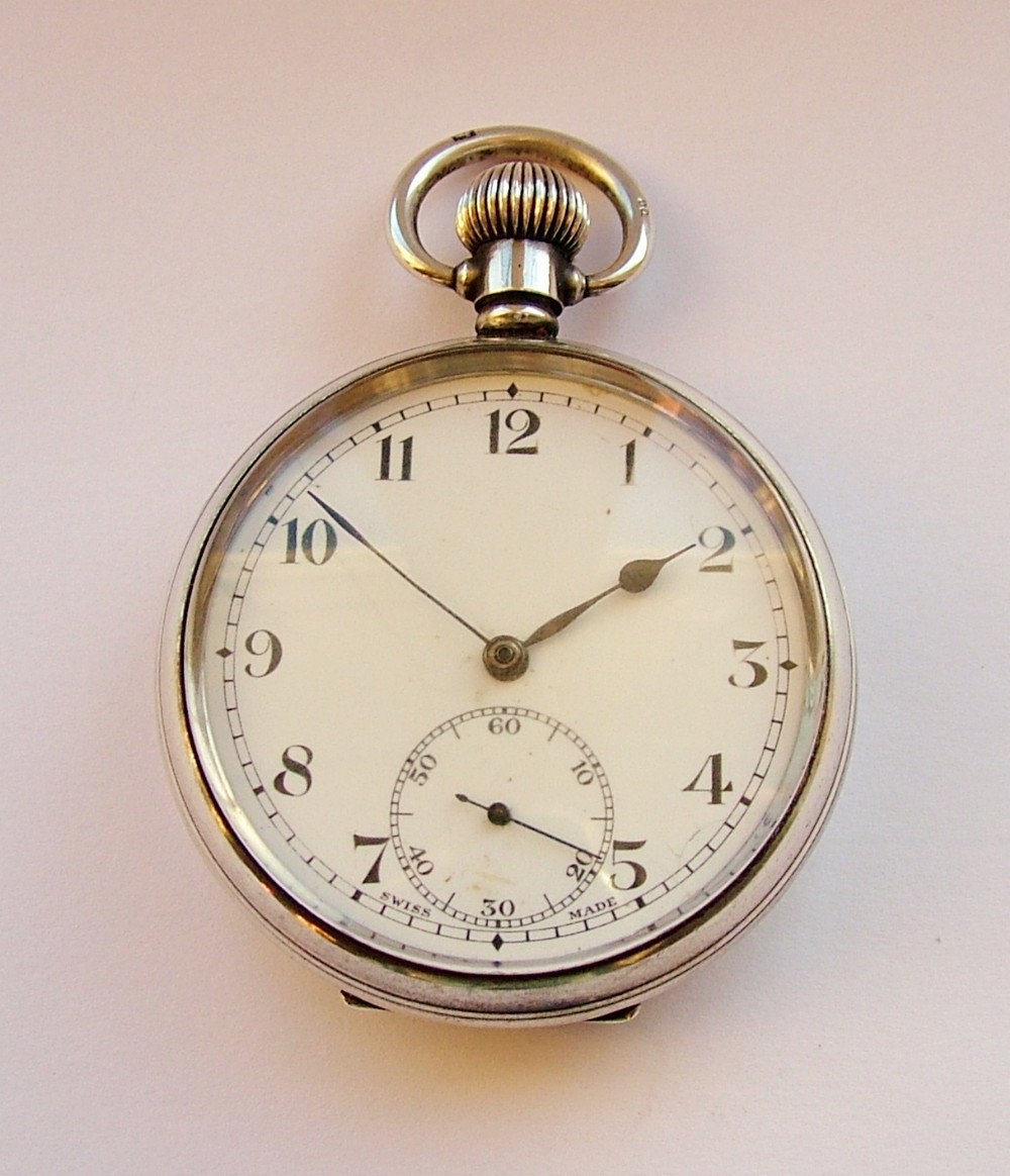 Vintage 1951 silver Swiss pocket watch