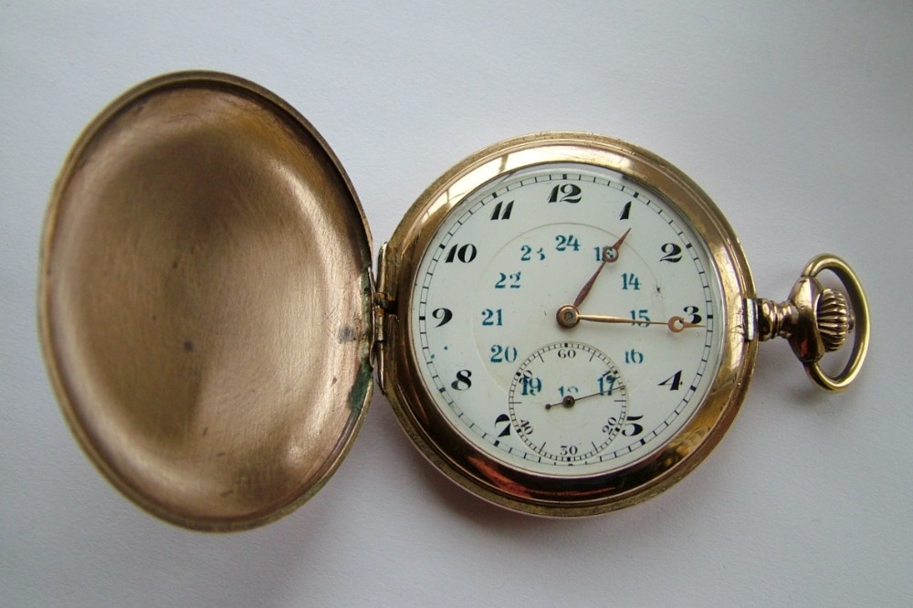 Antique G Thommen Revue full hunter pocket watch