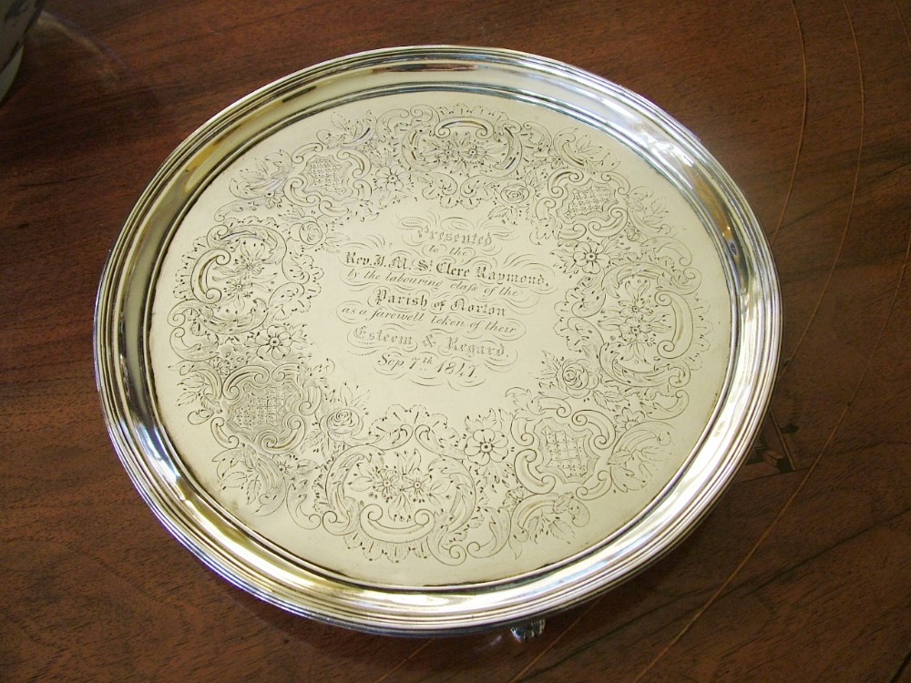 Antique George III silver salver, Norton, Durham