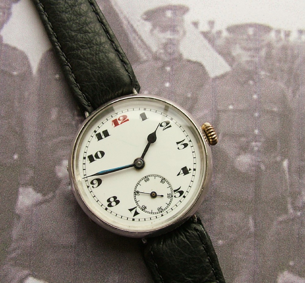 Gents WW1, 1915 silver trench watch