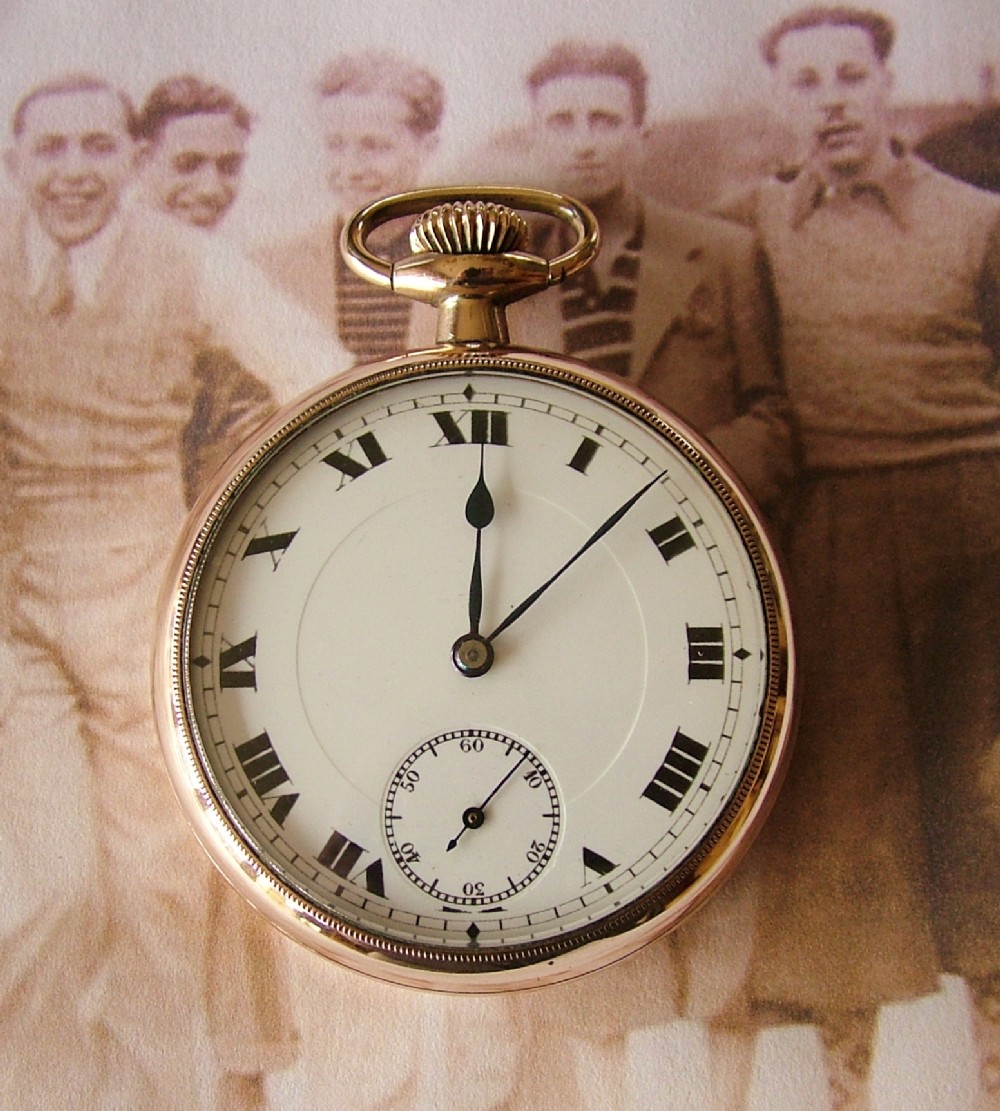 Vintage 1920s Swiss 10ct gold filled pocket watch