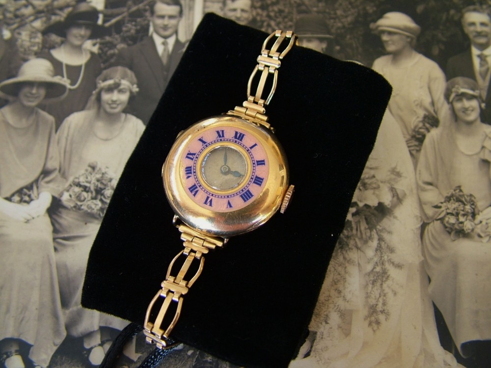 Ladies 18ct Gold Half Hunter Watch, 1919