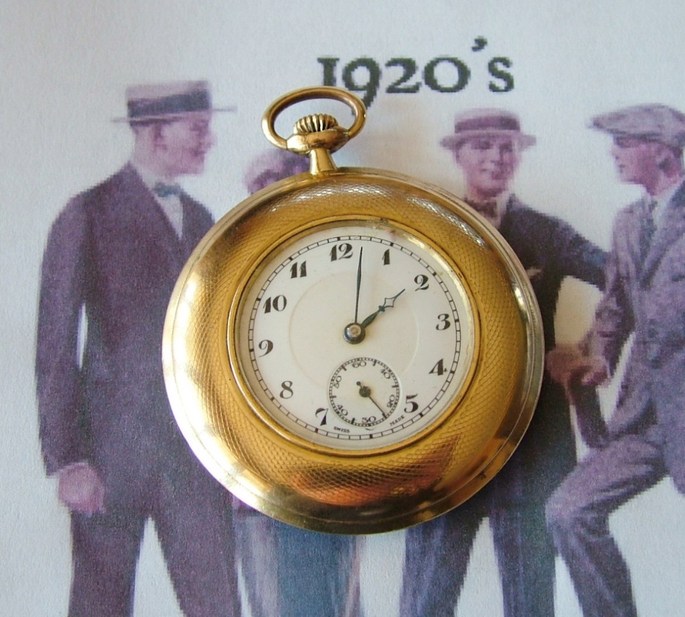 1920s rolled gold pocket watch