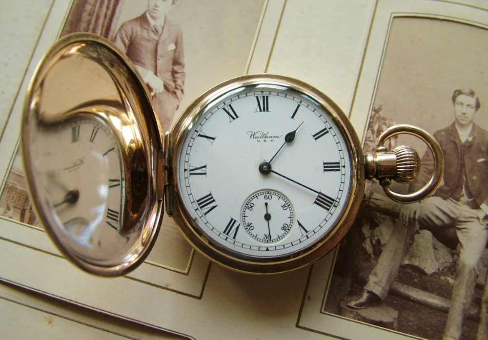 Antique Waltham Bond St full hunter pocket watch