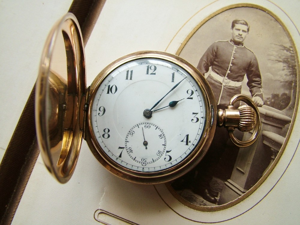 Antique full hunter pocket watch