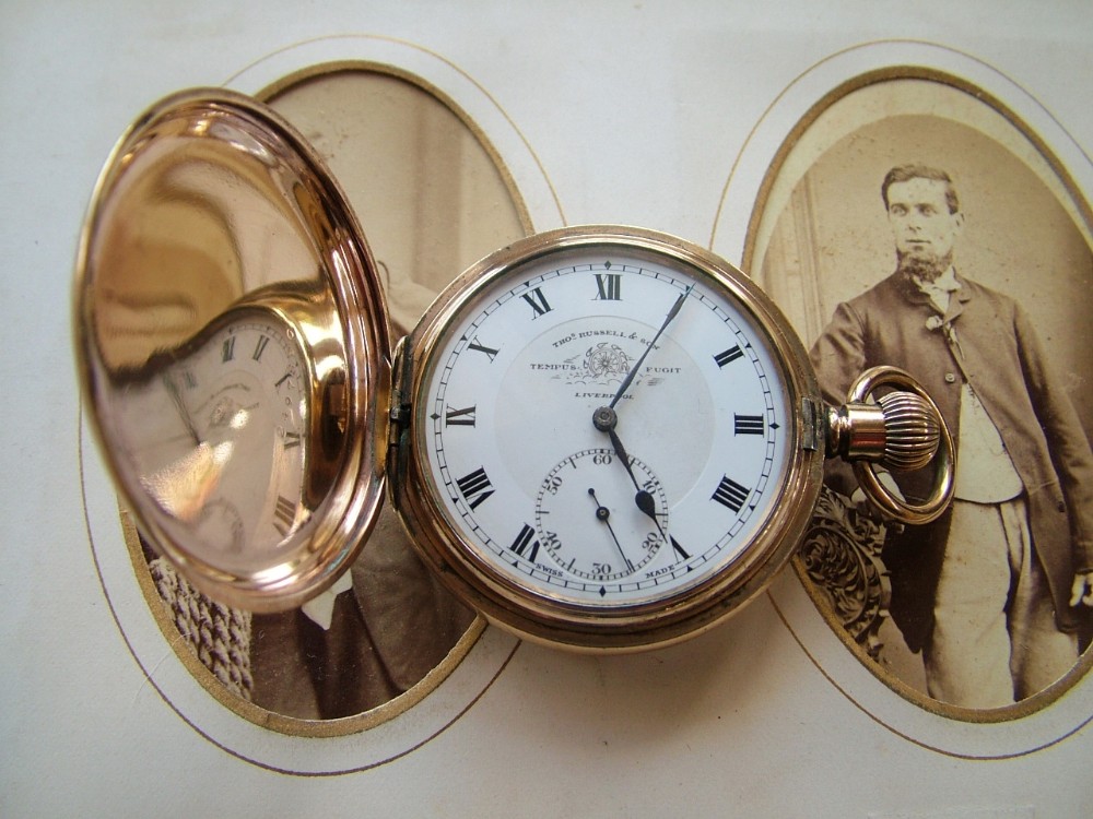 1920s Thomas Russell full hunter pocket watch