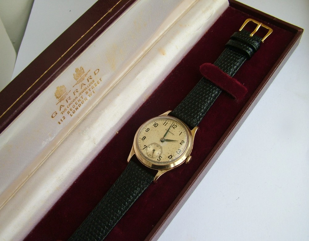 Gents 9ct gold Garrard watch, 1959