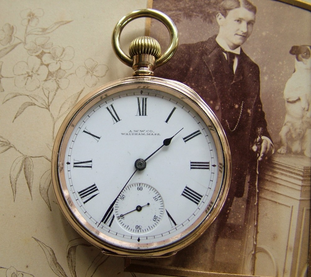An antique Waltham Traveler pocket watch, 1902