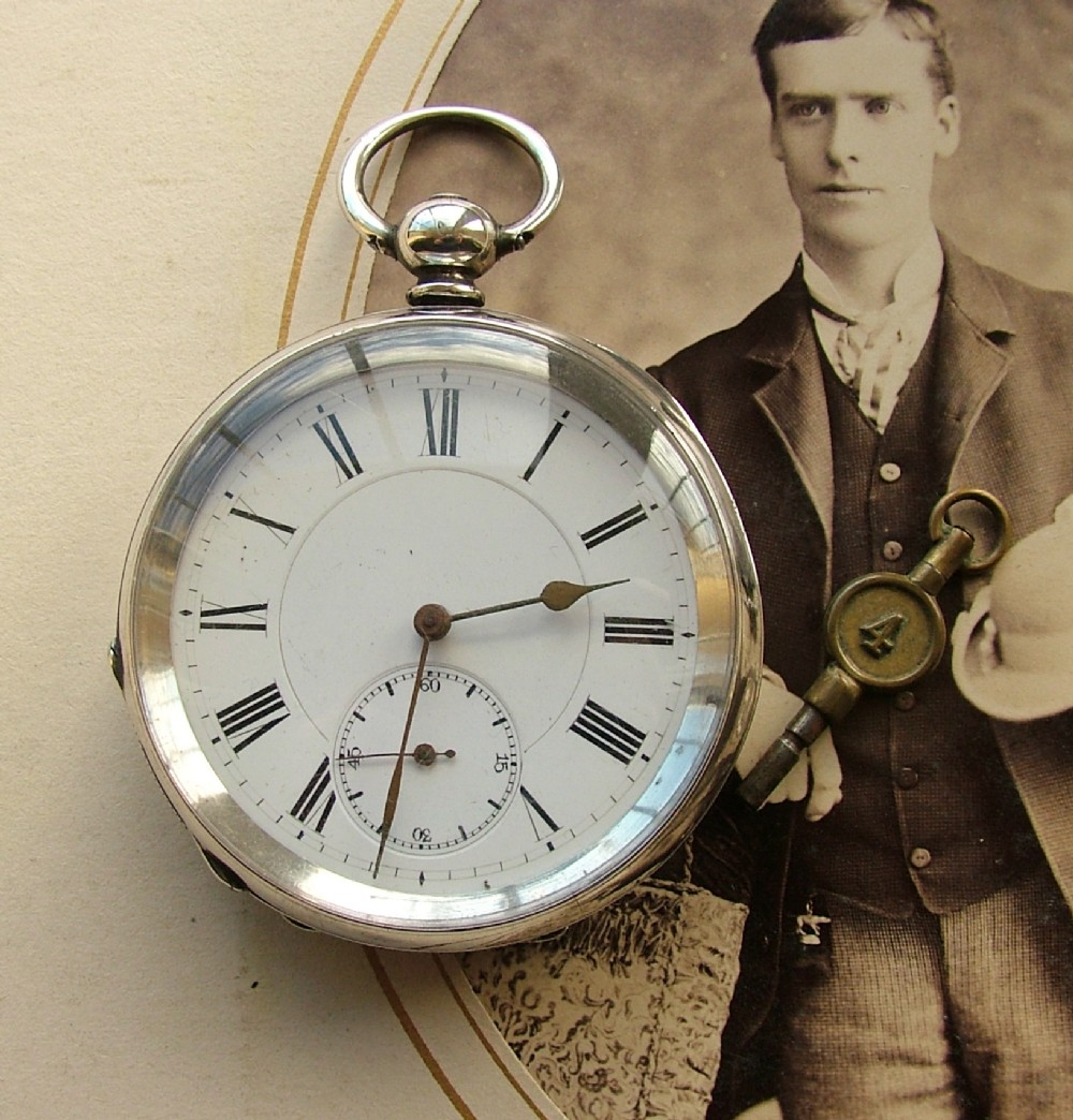 An antique Swiss silver pocket watch