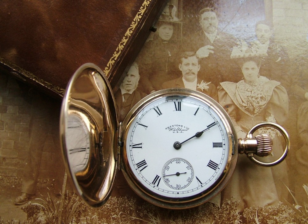 Rare Waltham 'Preston Junior' hunter pocket watch 