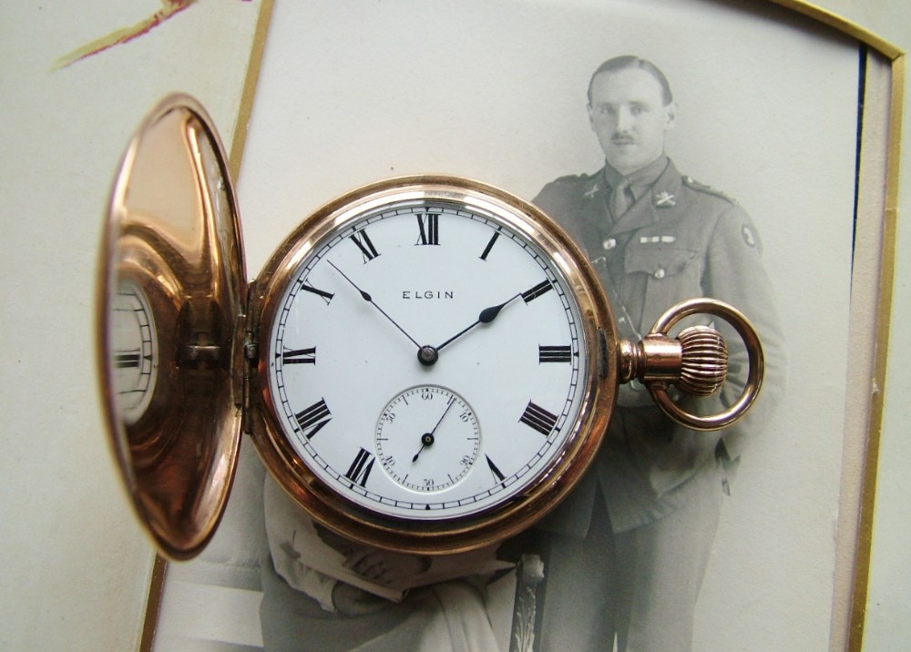 An antique Elgin full hunter pocket watch, 1912