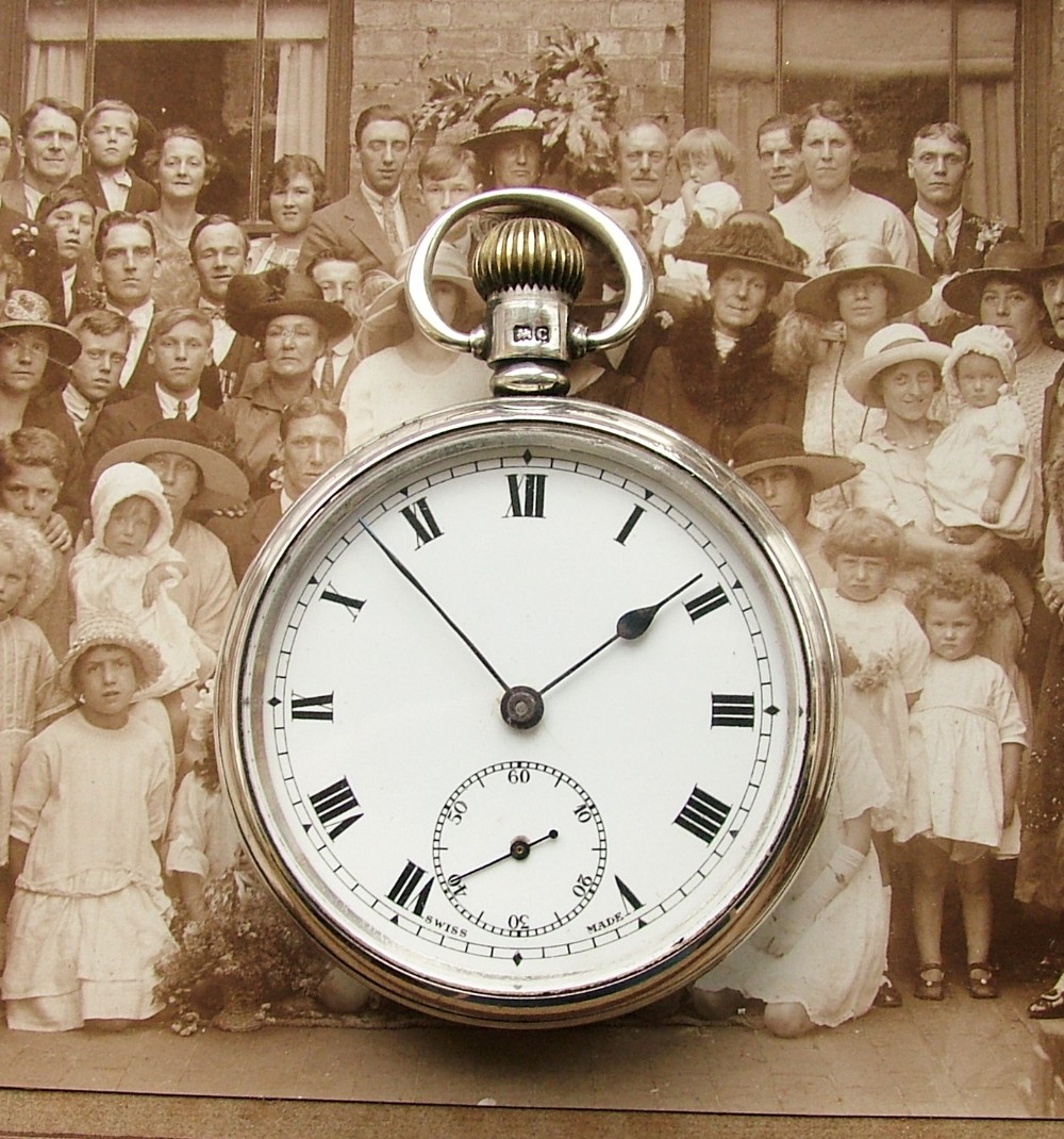 Vintage 1927 silver Revue pocket watch