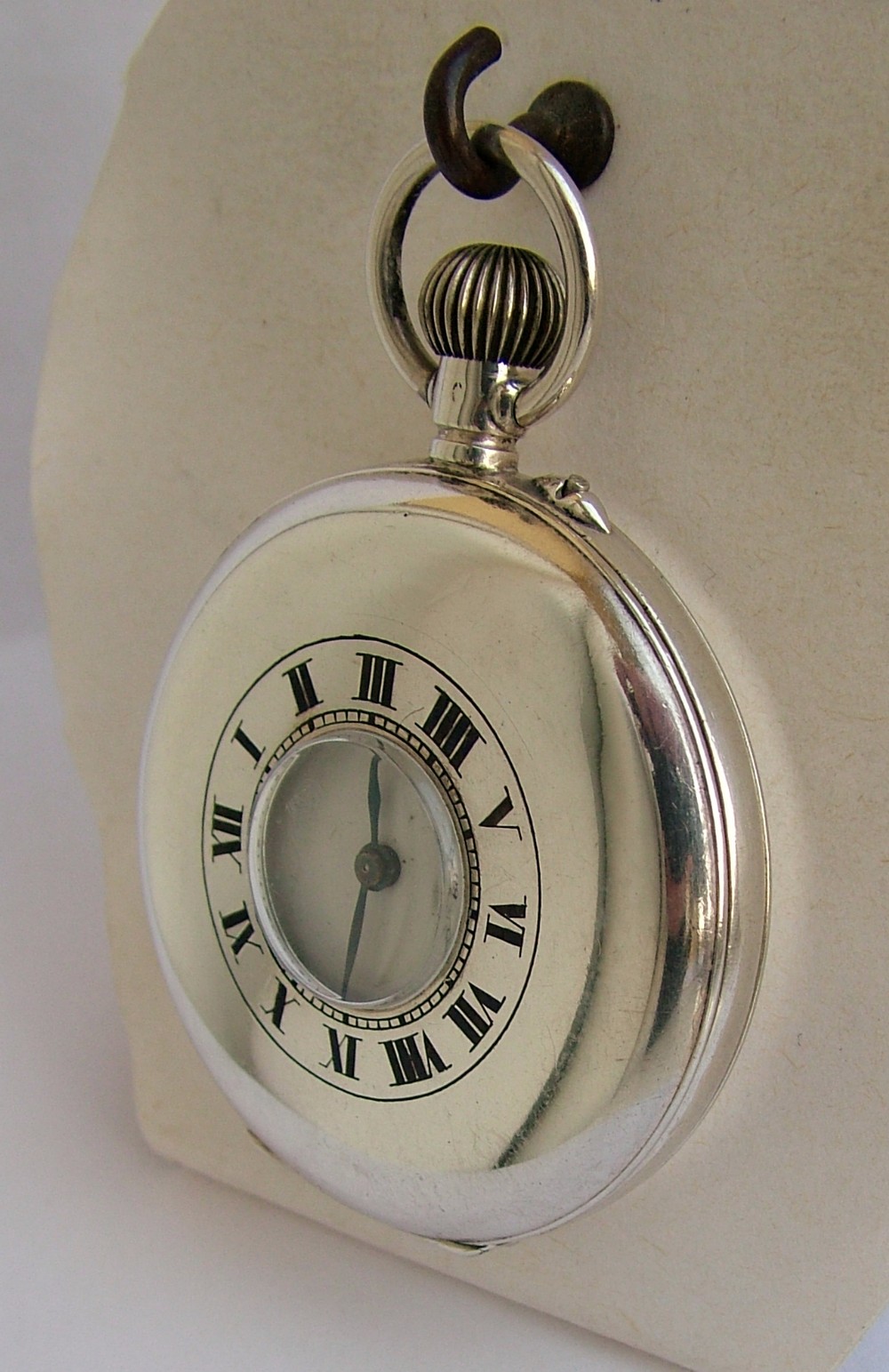 Antique 1919 silver half hunter pocket watch.