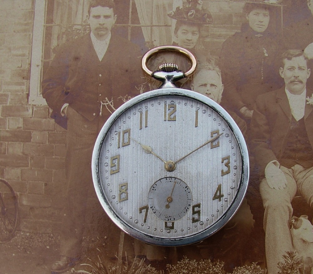 A 1920s silver pocket watch, Meyer & Studeli