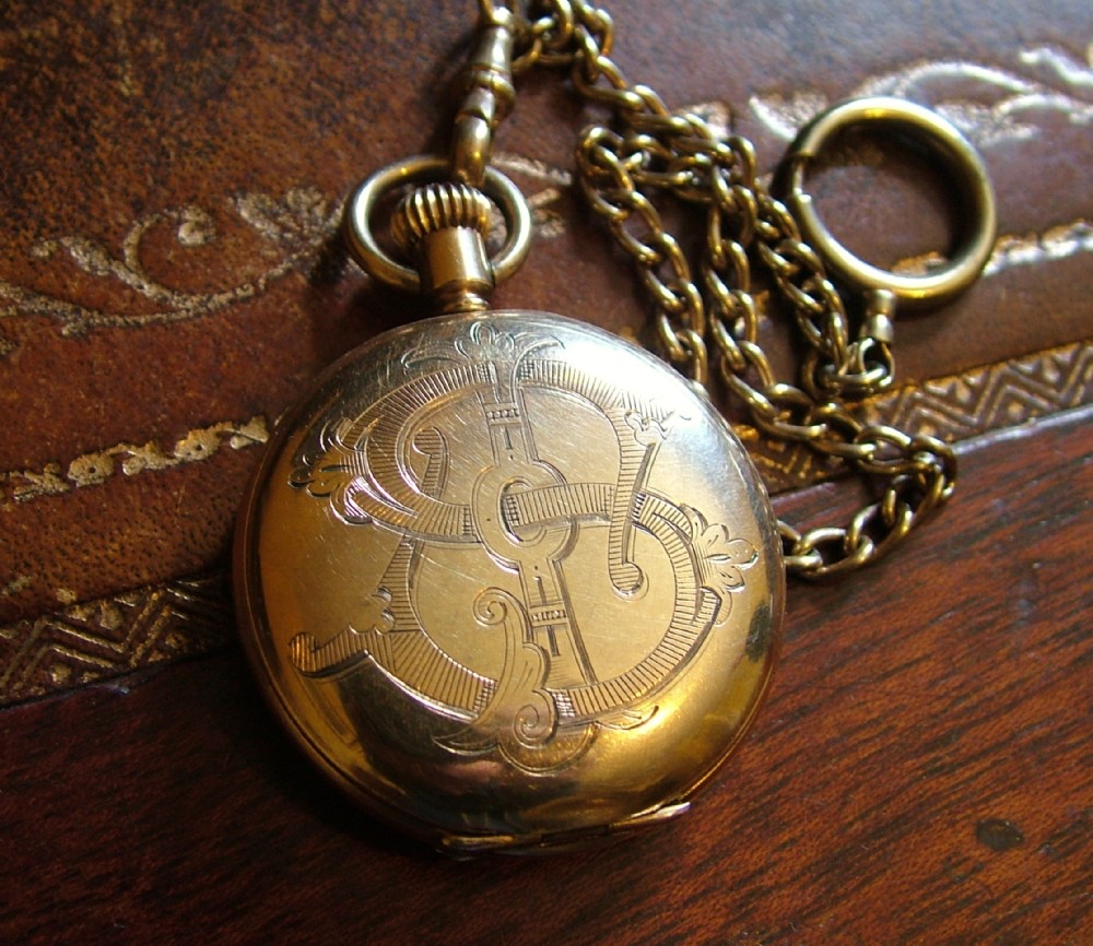A lady’s antique Waltham full hunter pocket watch 