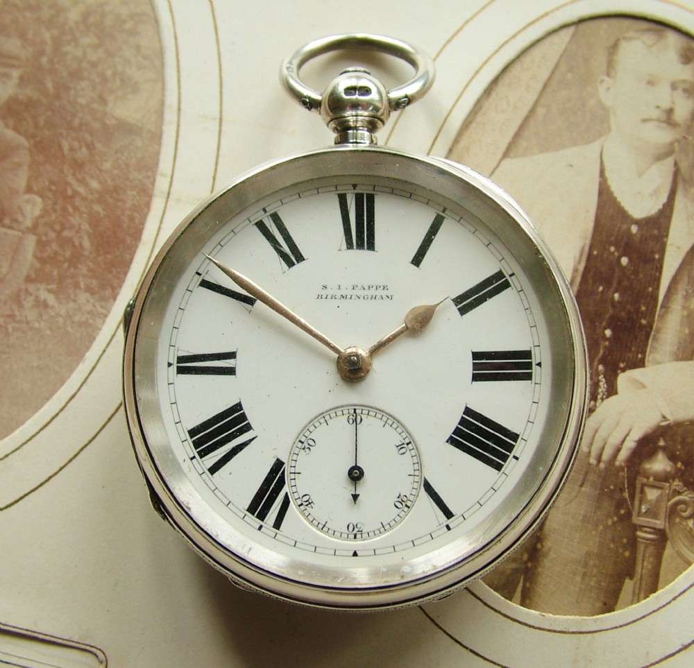 A good heavy silver fusee pocket watch, S I Pappe