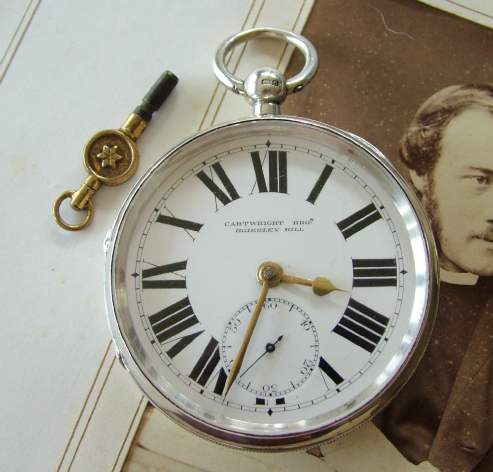 Antique English silver pocket watch, Brierley Hill