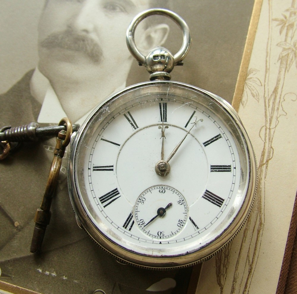 Silver Drinkwater Coventry fusee pocket watch 1897