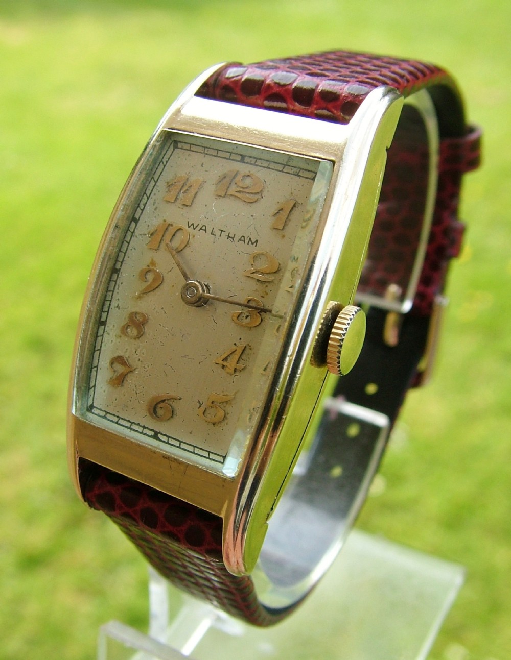A 1930s Waltham Art Deco wrist watch