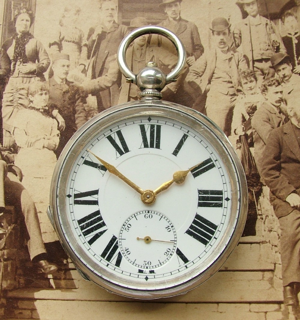 Vintage 1929 silver Swiss pocket watch.