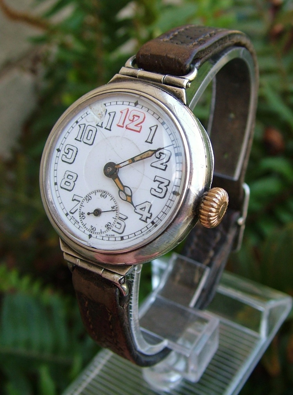 Gents WW1 Robert Frères Villeret silver trench watch